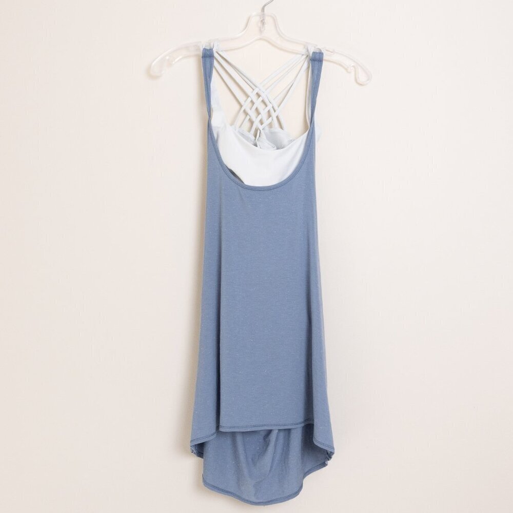 Lululemon Tied in Energy 2-in-1 Tank Top Tempest Blue Almost Blue Size 4 - Picture 2 of 12